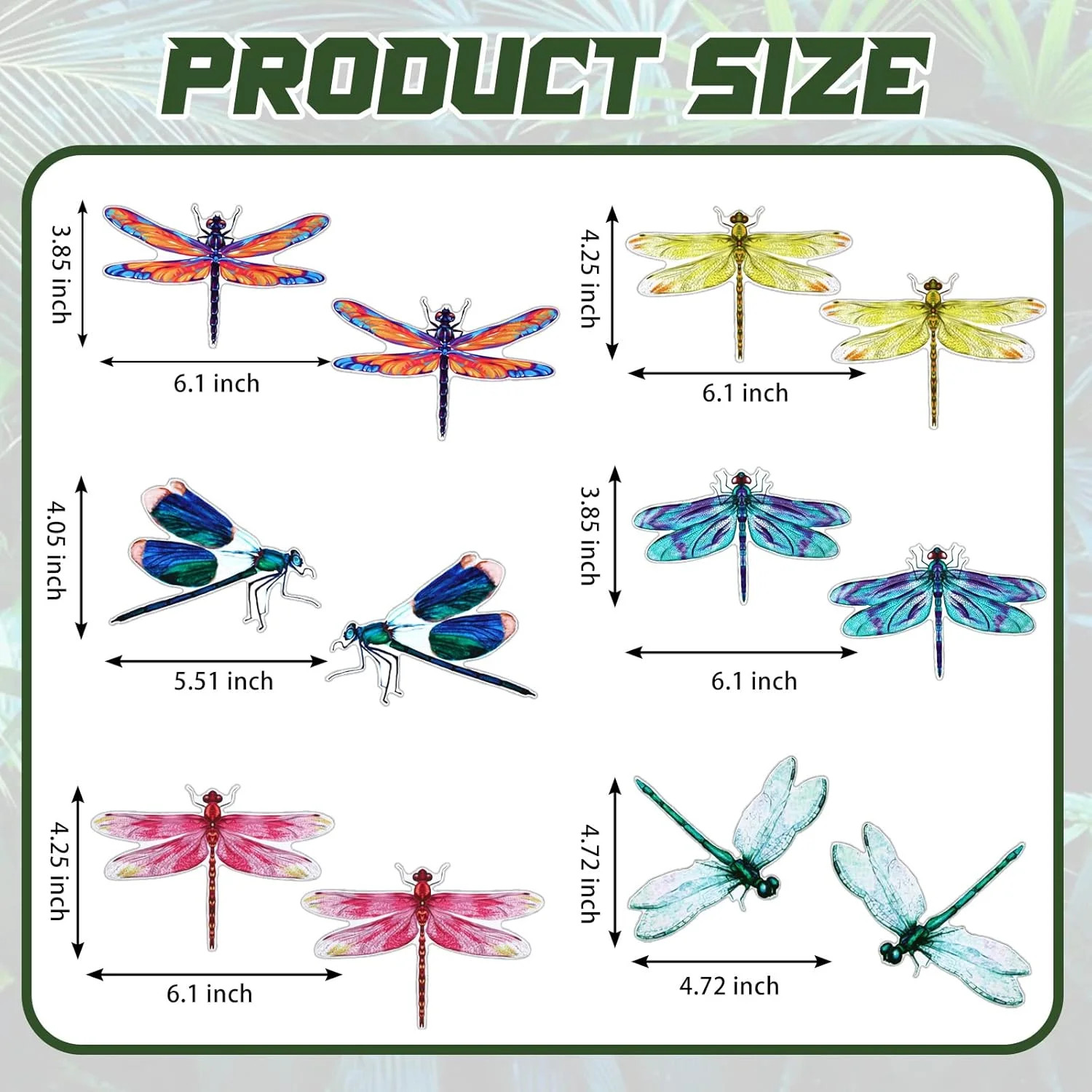 12 Pieces Dragonfly Screen Door Magnets Double Sided Screen Stickers Magnetic Fl