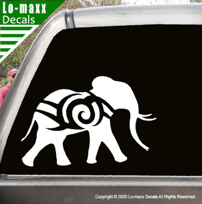 Elephant Tribal Original Cool Art Color & Size Options Die Cut Vinyl Decal