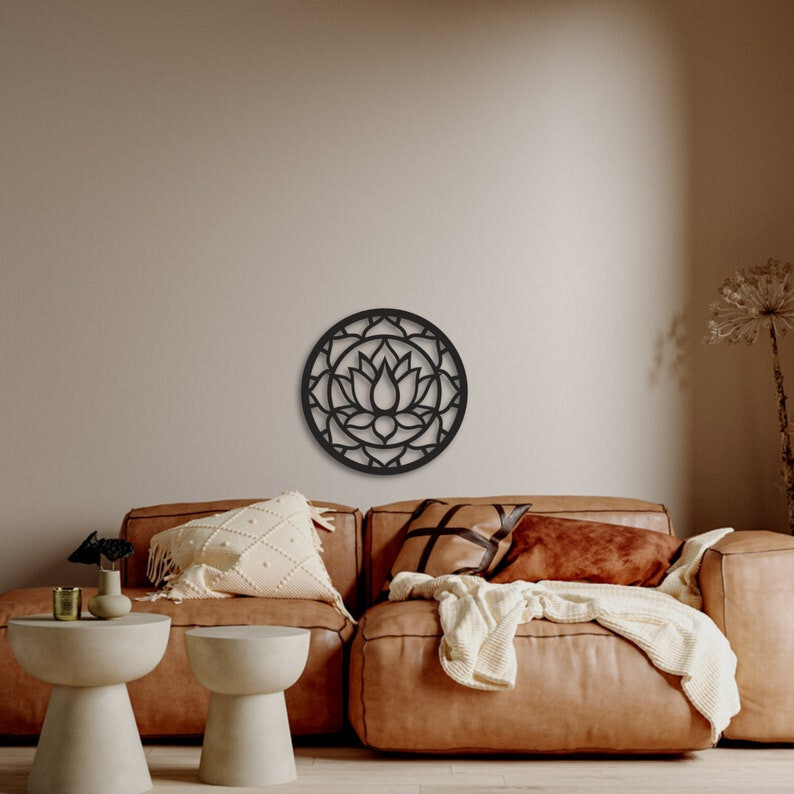 Metal Wall Decor, New Lotus Circle Metal Wall Art, Home Decor, Housewarming Gift