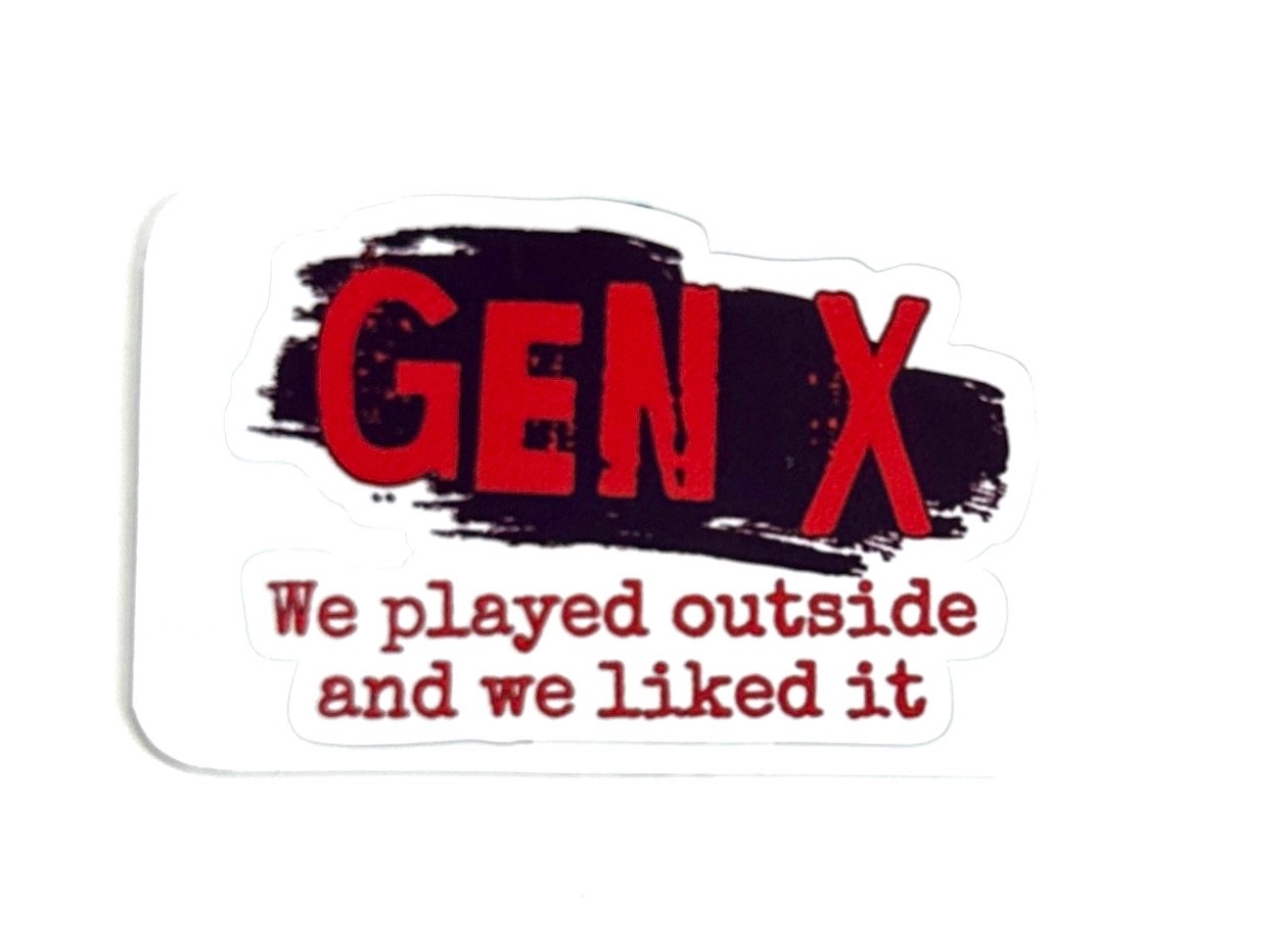 Gen X Played Outside Sticker Decal Vintage Retro Generation Old School