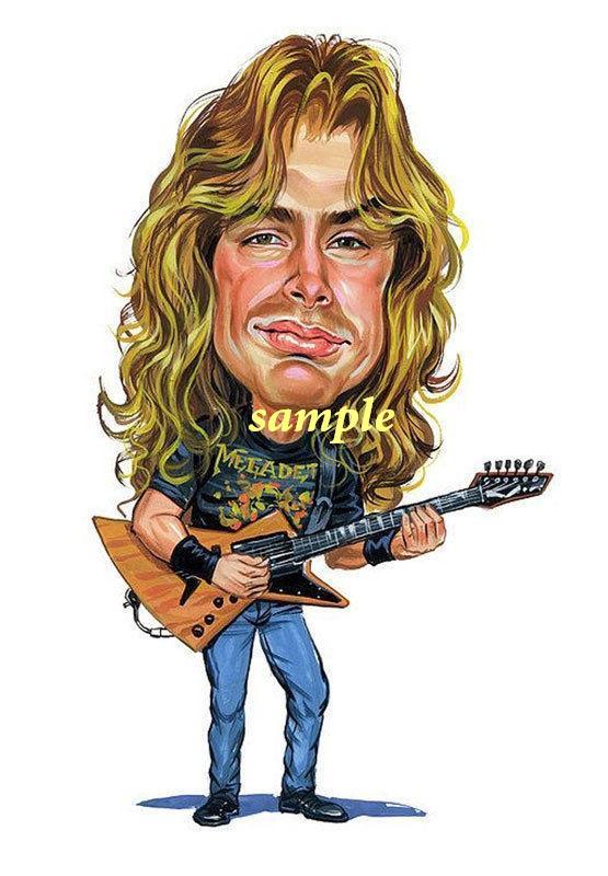 DAVE MUSTAINE GLOSSY CARTOON MAGNET REFRIGERATOR LOCKER MAN CAVE GIFT MEGADETH