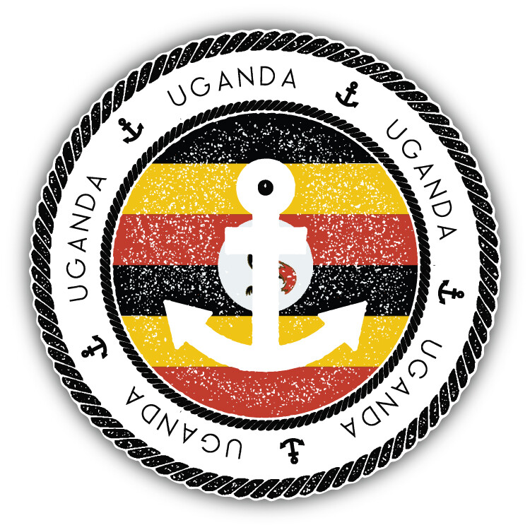 Uganda Flag Grunge Nautical Stamp Car Bumper Sticker Decal