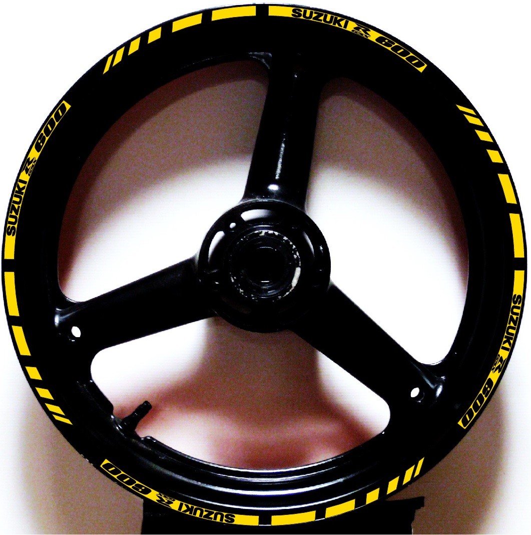 CUSTOM PRINTED 2 TONE GP RIM STRIPES WHEEL DECALS TAPE STICKERS SUZUKI GSXR 600