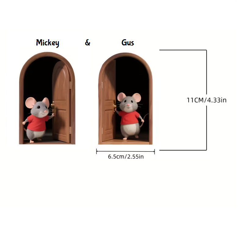 Cute Little Mouse Sticker – Mickey & Gus Removable Waterproof Matte Decal 4" x 2