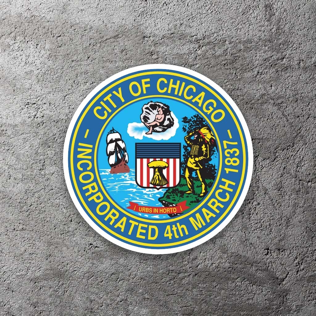 Chicago Seal Vinyl Sticker 3.5" Wide – Includes Two Stickers
