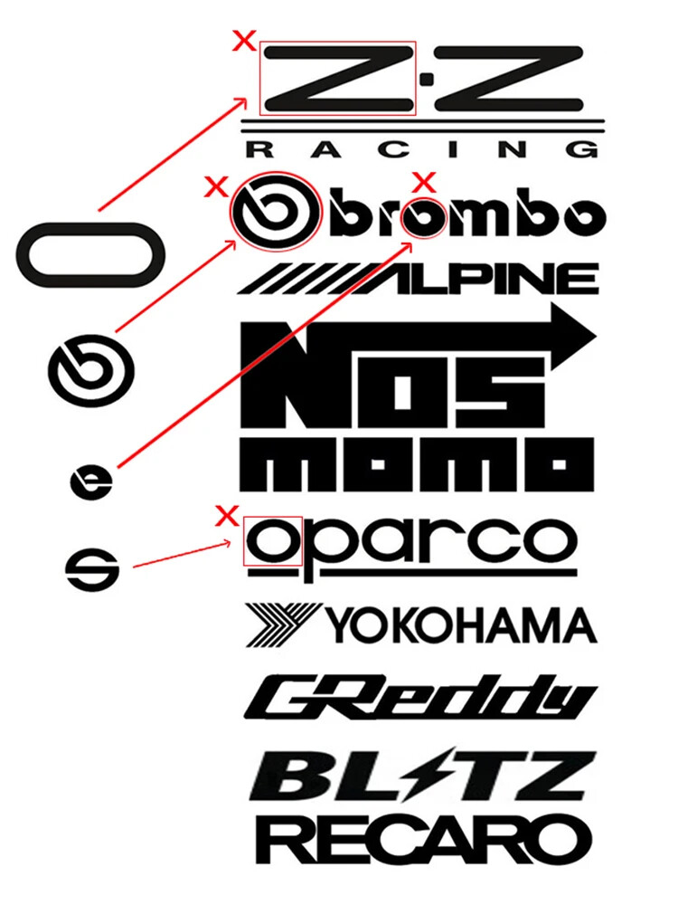 Racing Door Decals Set Car Reflective Sticker Kit Waterproof Deco Vinyl Sticker