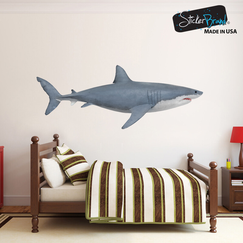 Great White Shark Wall Decal Graphic Sticker Side View Life Size #6084