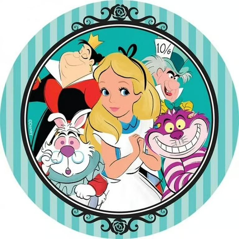 Round Alice in wonder land Sticker Decal Laptop Wall Mirror Cup Tumblr Locker