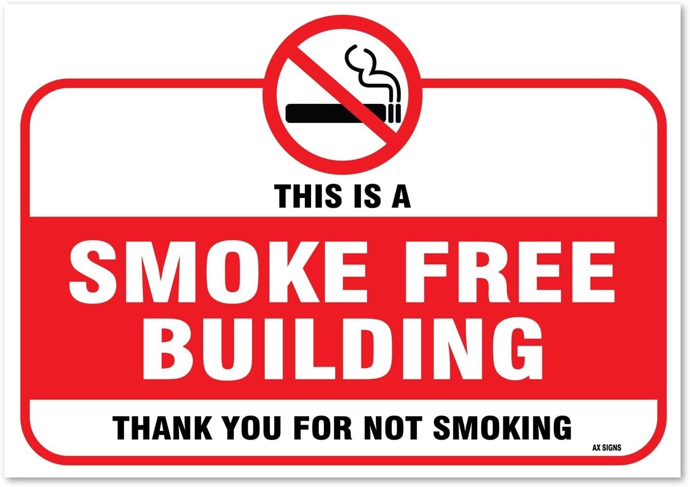 (2 Pack) This Is A Smoking Free Building Sticker Do Not Smoke 7 x 10 Inches