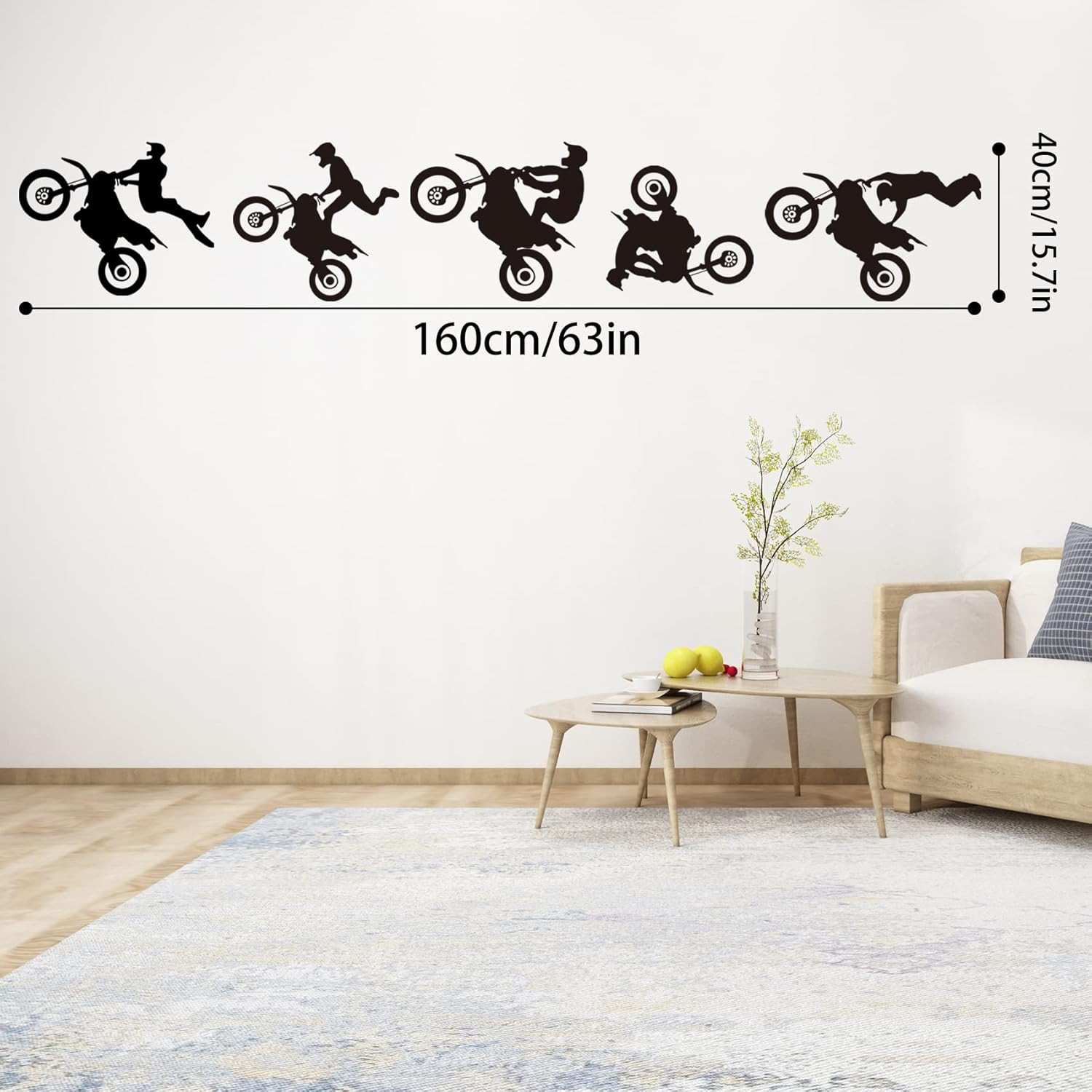 Motocross Dirt Bike Wall Decal Sticker for Boys Room Bedroom Living Room Decor