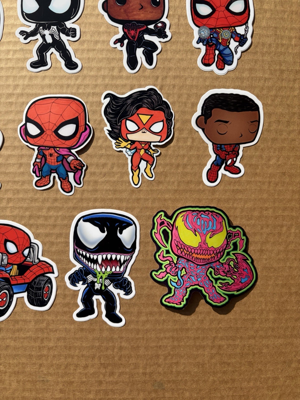 Lot of 20 Spider-Man Funko Pop Style Decal / Stickers Custom Art Variant Set