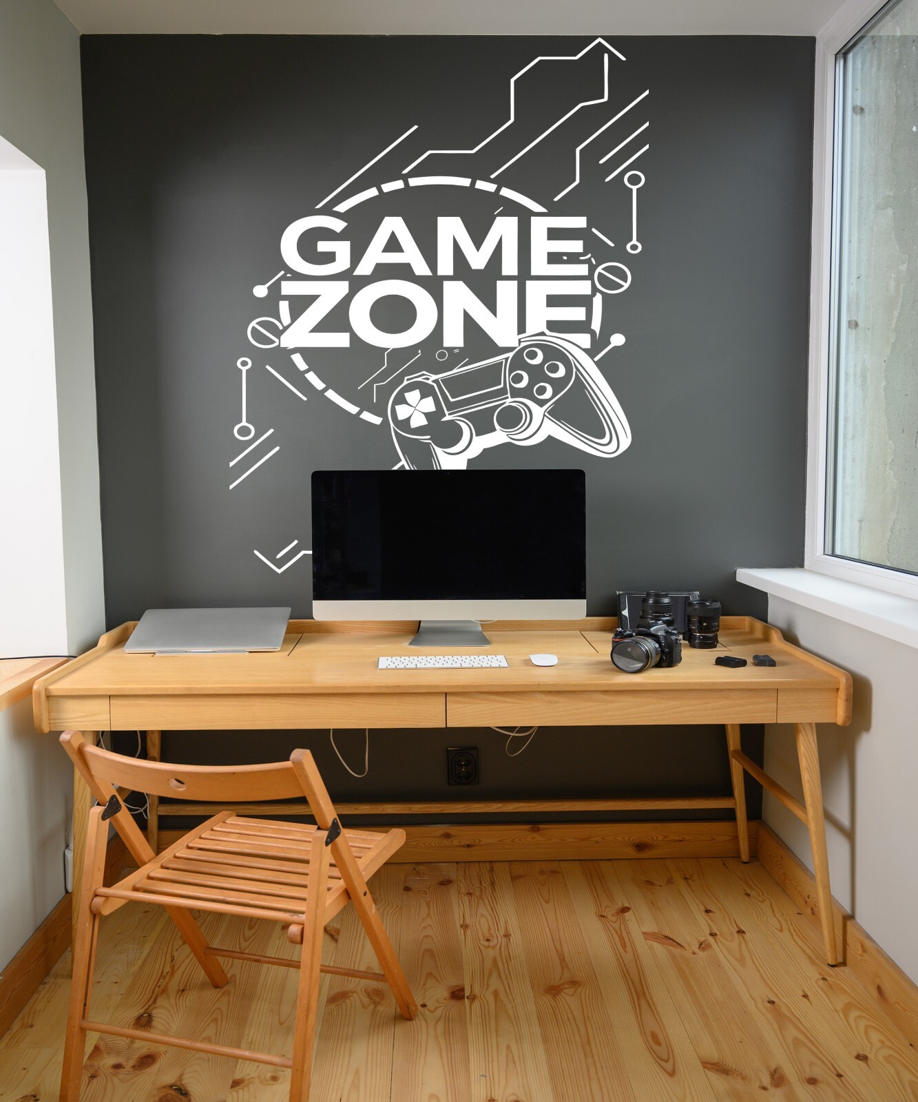 Game Zone Wall Decal for Gamers, Gaming Room Sticker PS Game Controller se263