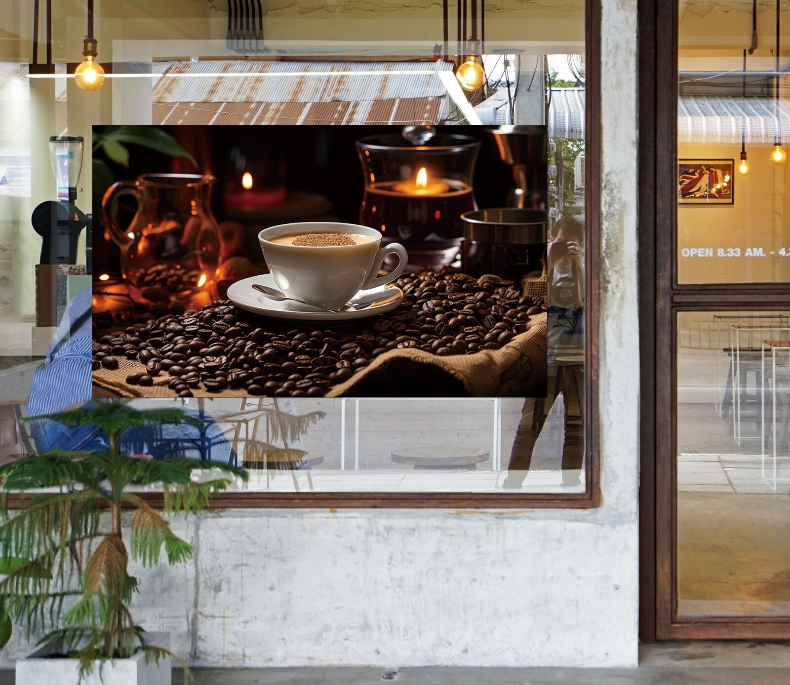 3D Coffee Shop Leisure O2108 Window Stickers Vinyl Wallpaper Wall Murals Fay