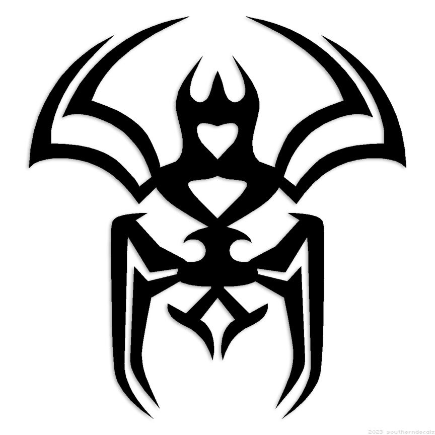 Tribal Spider – Decal Sticker – Multiple Colors & Sizes – ebn6670