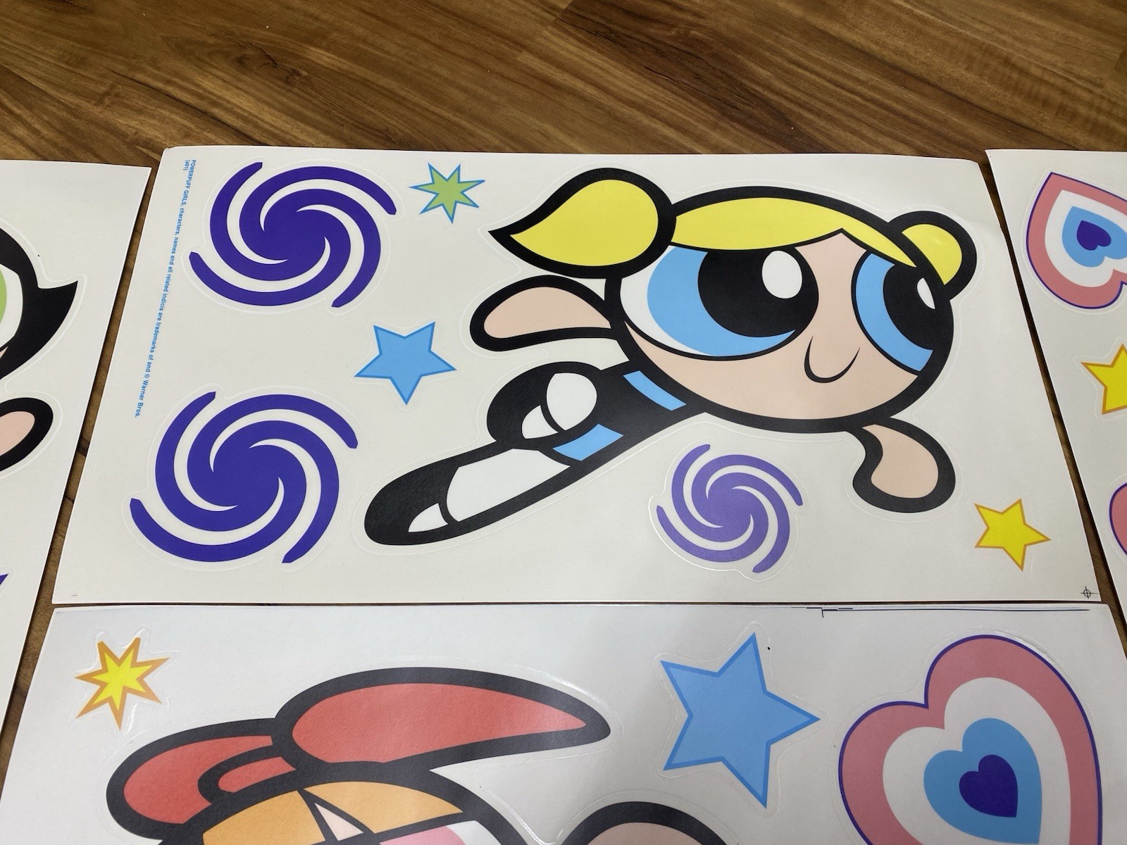 Vintage The Powerpuff Girls Jumbo Huge STICK UPS BY PRISS PRINTS Stickers USA