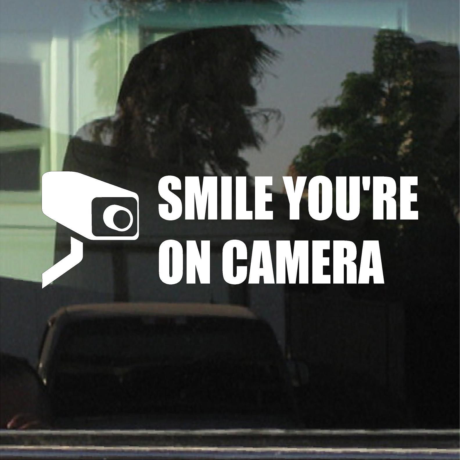 Smile You're On Camera Video Security Custom Vinyl Sticker / Decal