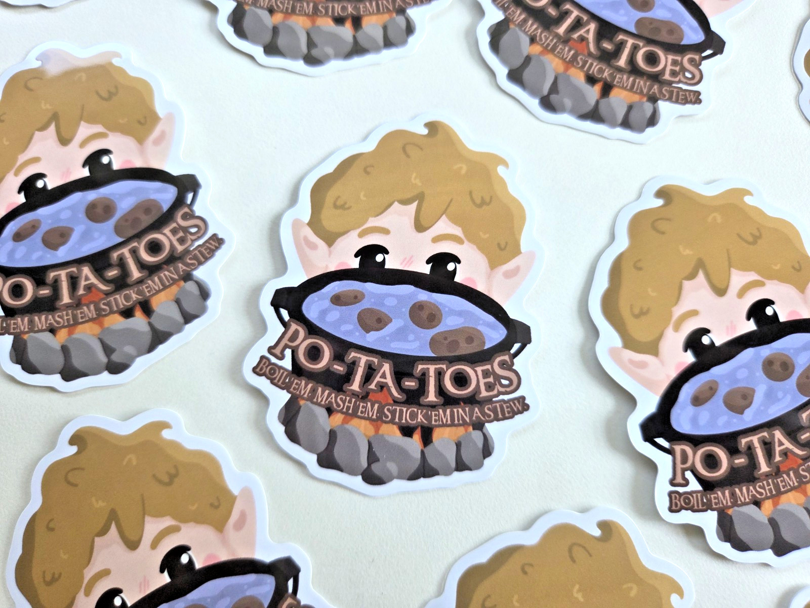Samwise Gamgee Gloss Sticker – Potatoes – Lord of the Rings Meme