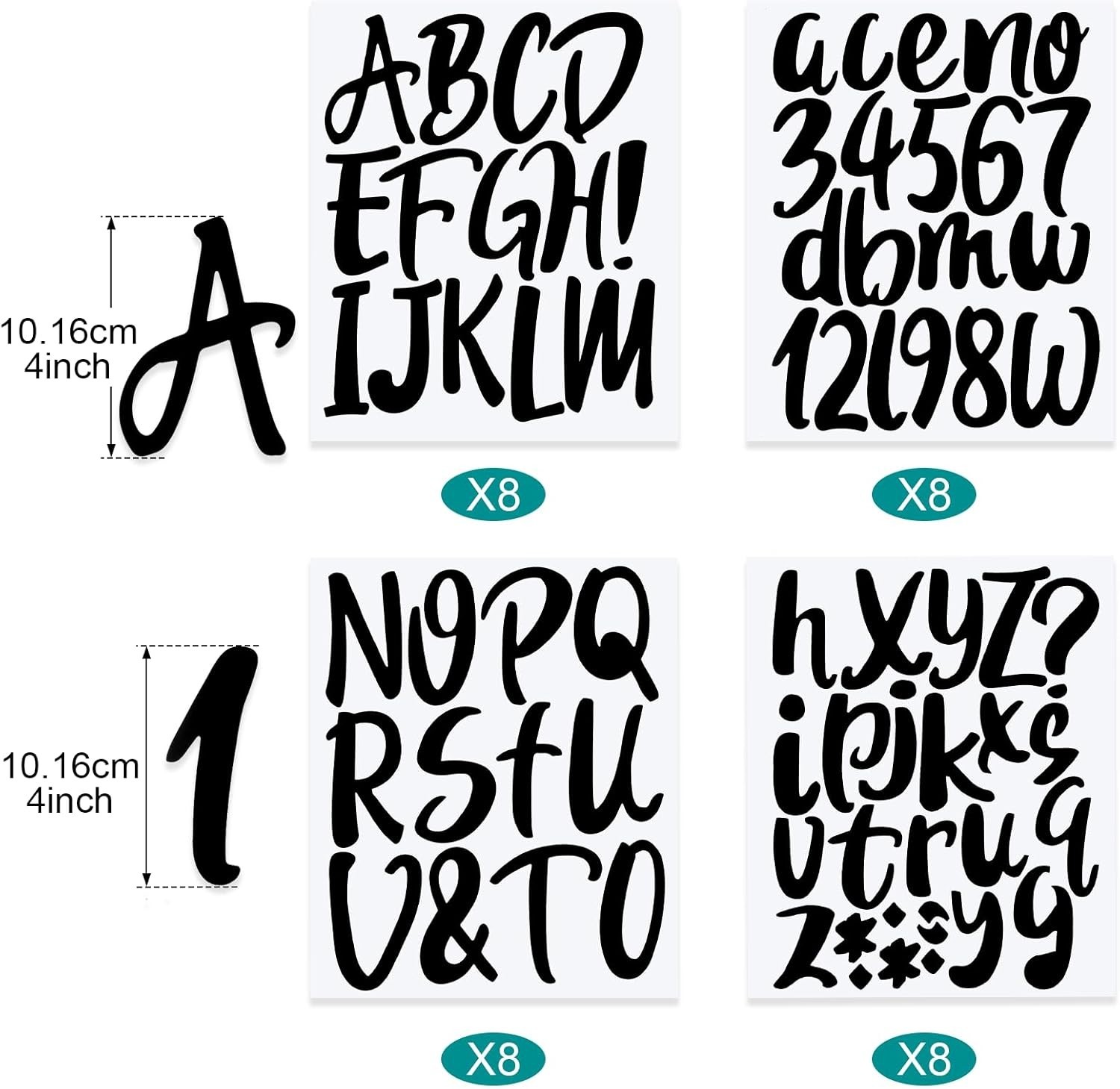 Modern Alphabet Letter Stickers – 8 Sheets