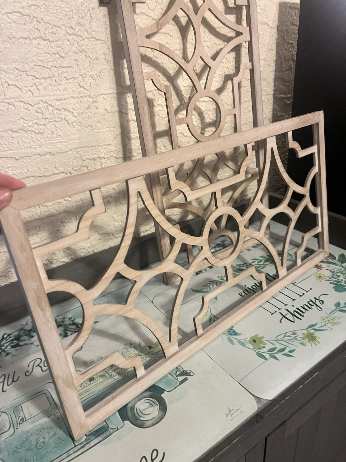 Wood Decorative Two Panels To Hang. 23 .75 X 11.75