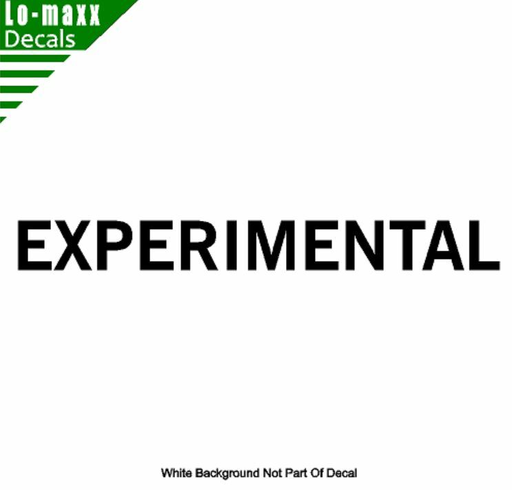 Experimental Aircraft Markings Aviation Superior Quality Die Cut Vinyl Decal