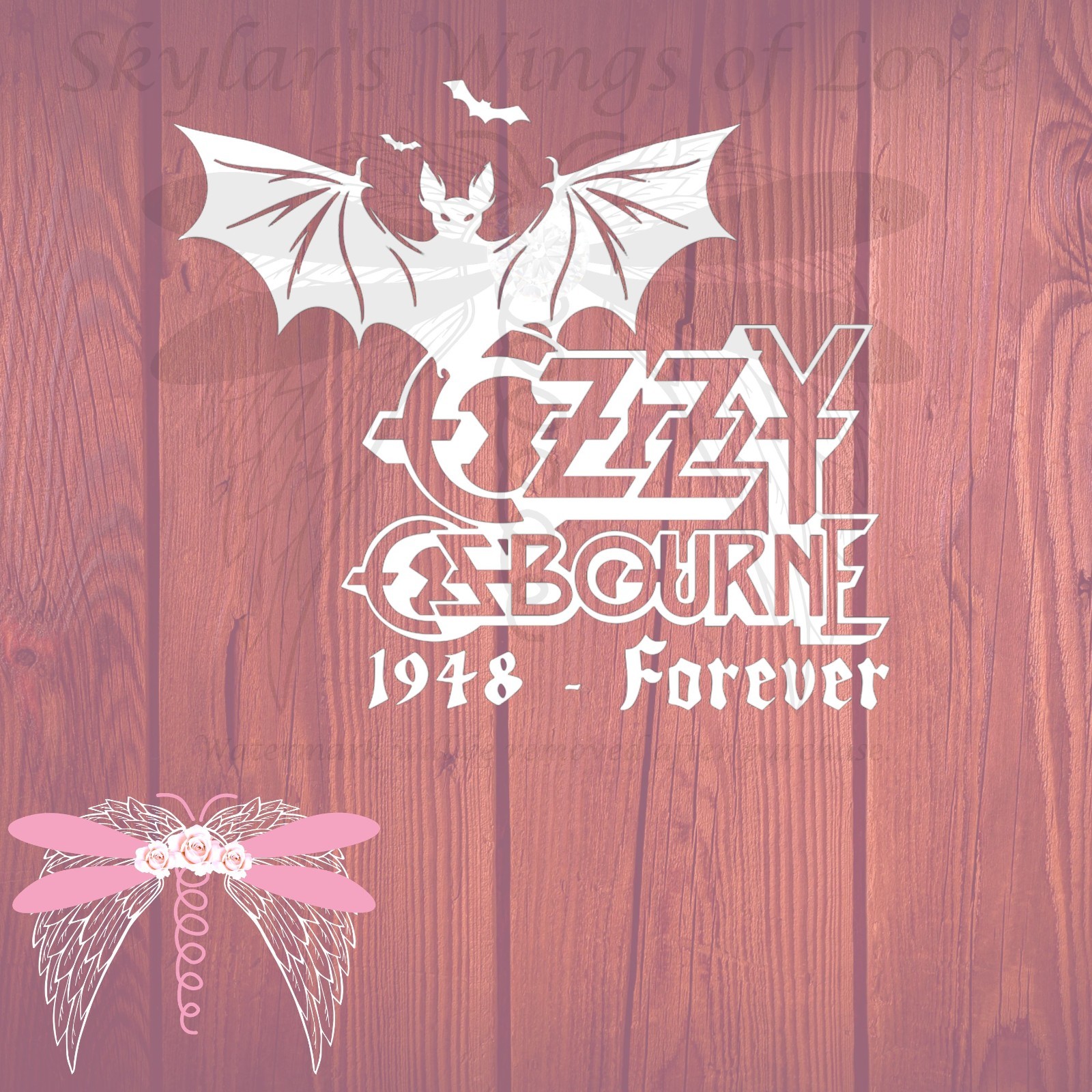 Ozzy Osbourne Memorial Decal Name Large Bat Forever