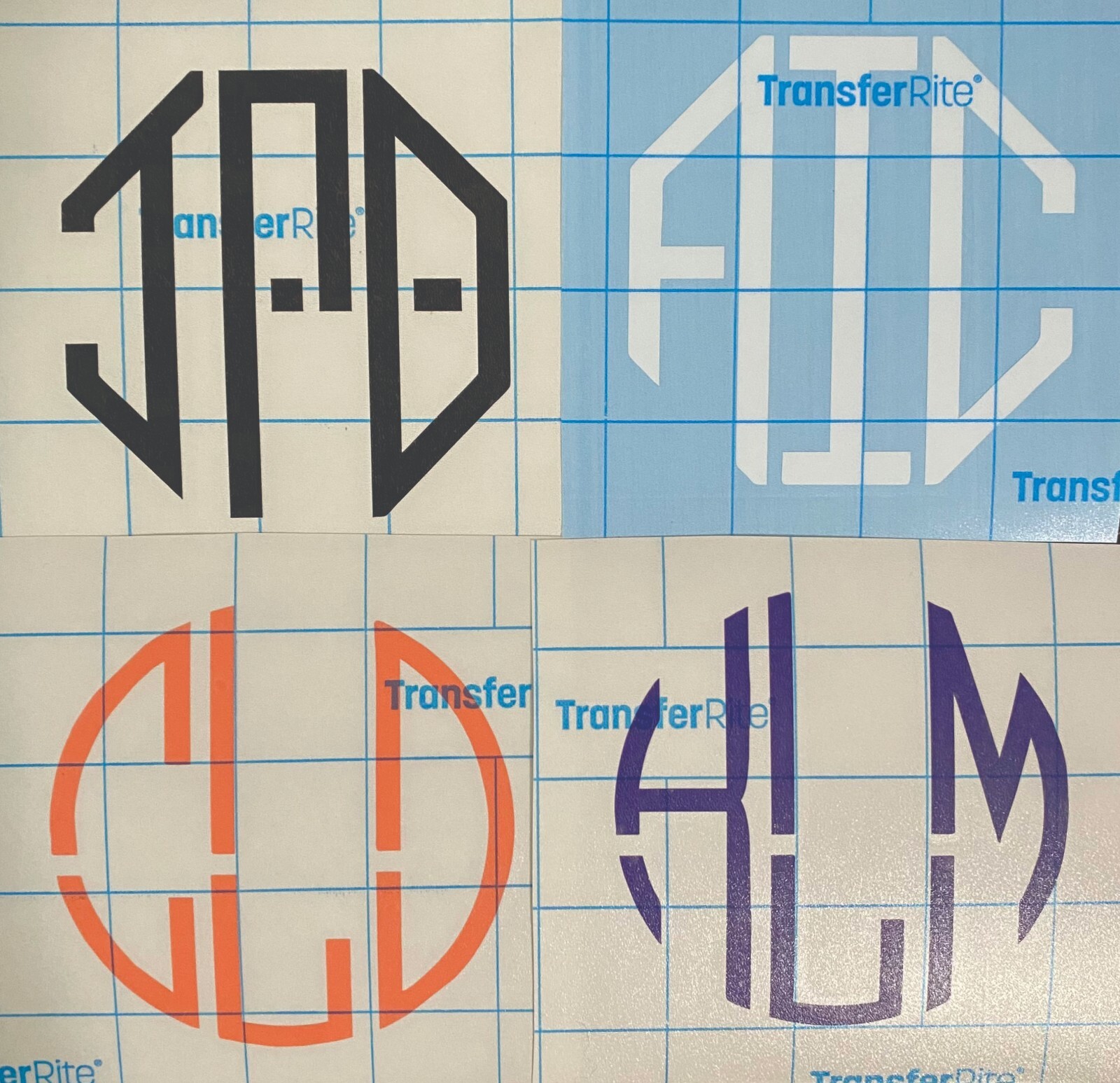 Custom Monogram Vinyl Decals Transfer Stickers 2 Styles *31 Colors Lots Of Sizes