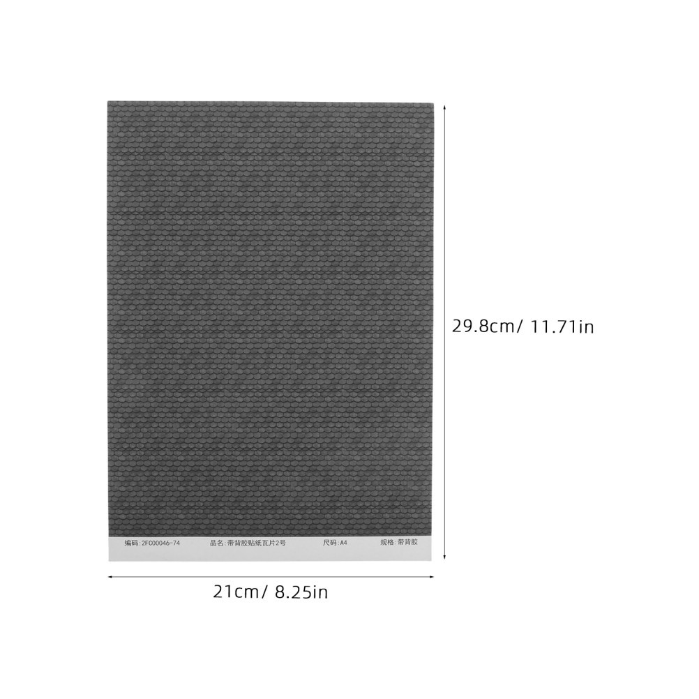 4 Sheets Model House Roof Tiles Sticker – Miniature Diy Tiles Decal For