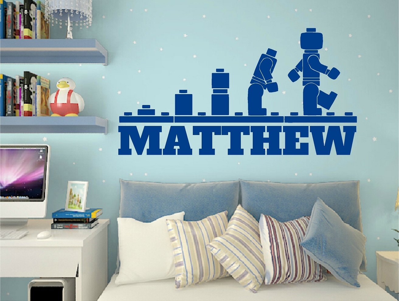 Evolution wall sticker decal bedroom wall art lego children design decal
