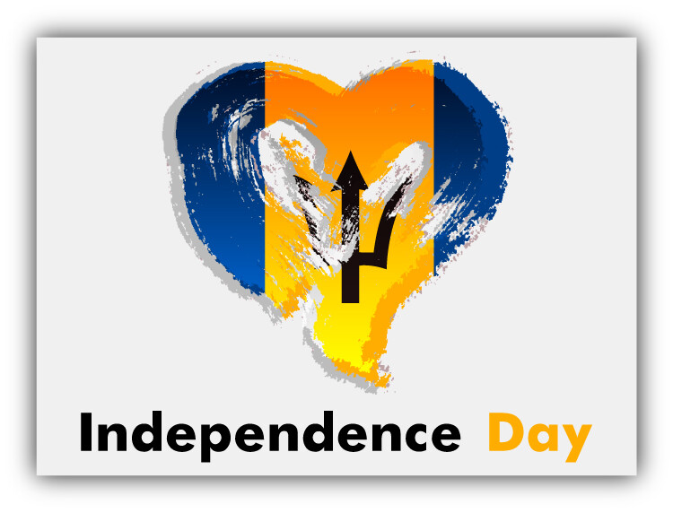 Barbados Flag Heart Independence Day Car Bumper Sticker Decal