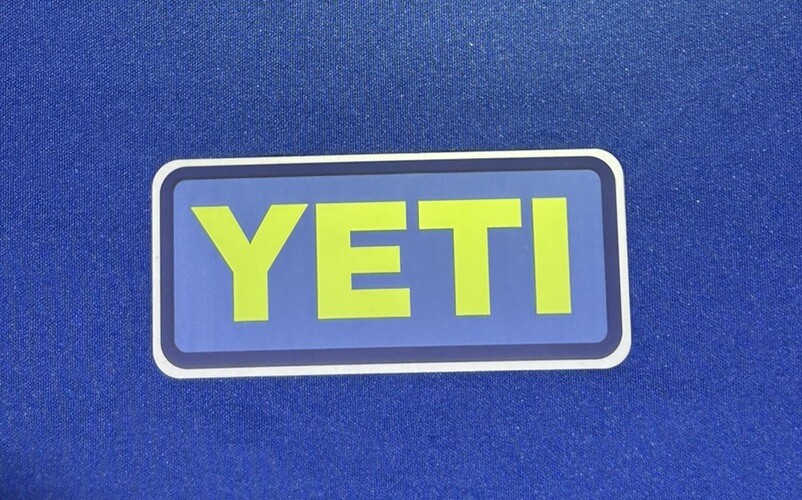 1 Authentic NEW YETI Decal YELLOW-BLUE COLOR/Stickers NEW&FRESHER THAN OTHERS!