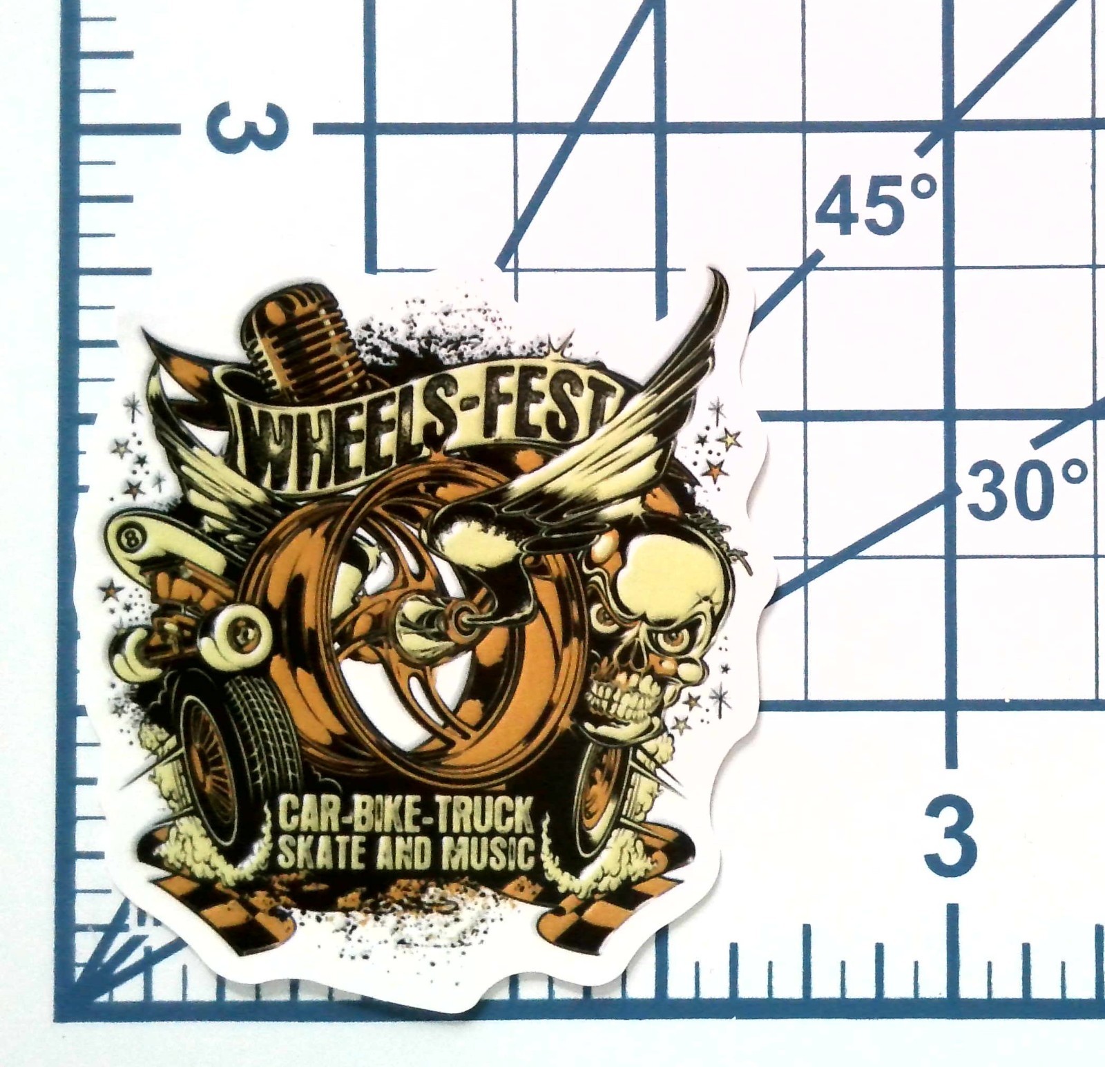 Wheels-Fest Event Logo Vinyl Sticker Decal Car Bike Truck Skate Music Festival
