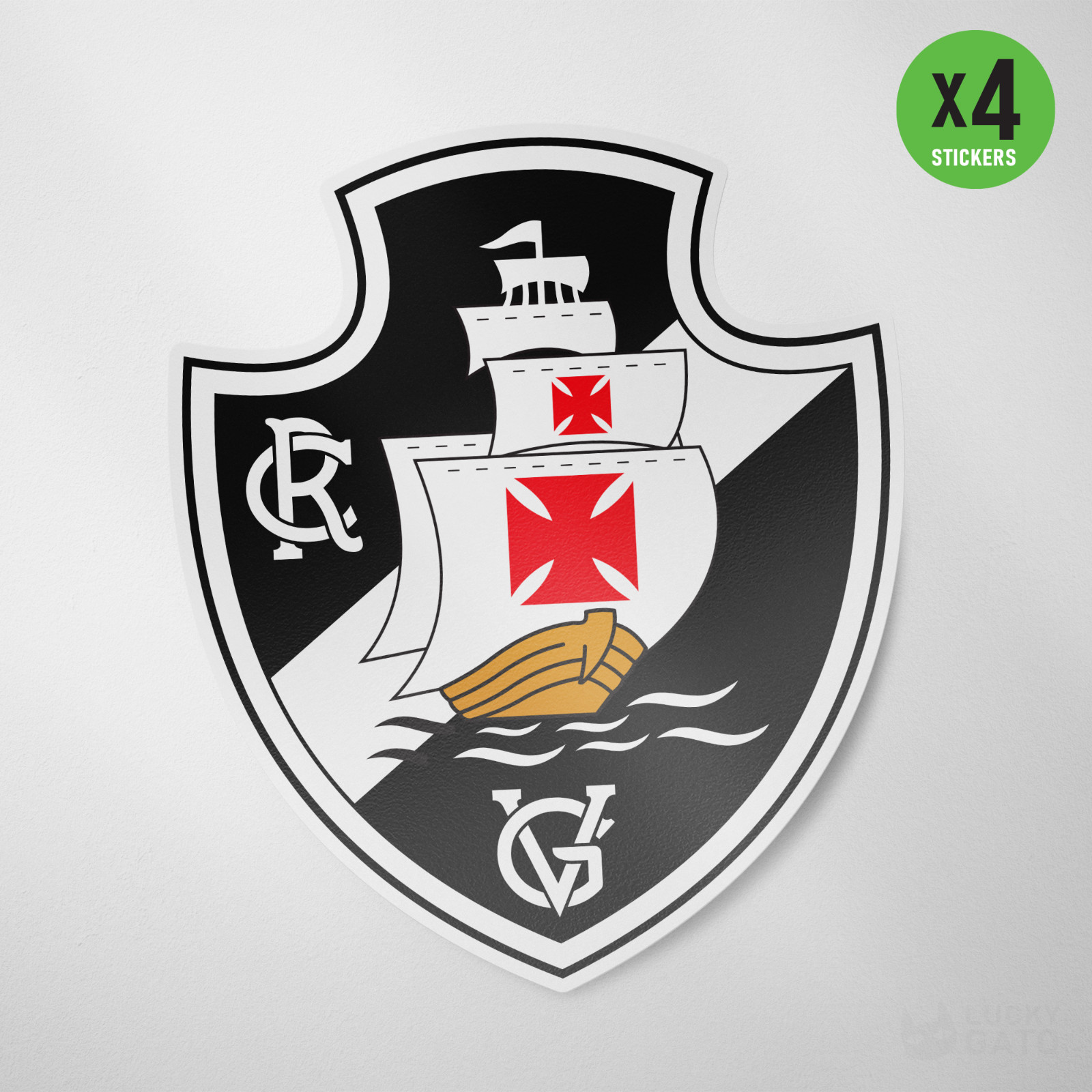 (4 Pack) Vasco da Gama Brasil Vinyl Sticker Decal Calcomania Adesivo Rio