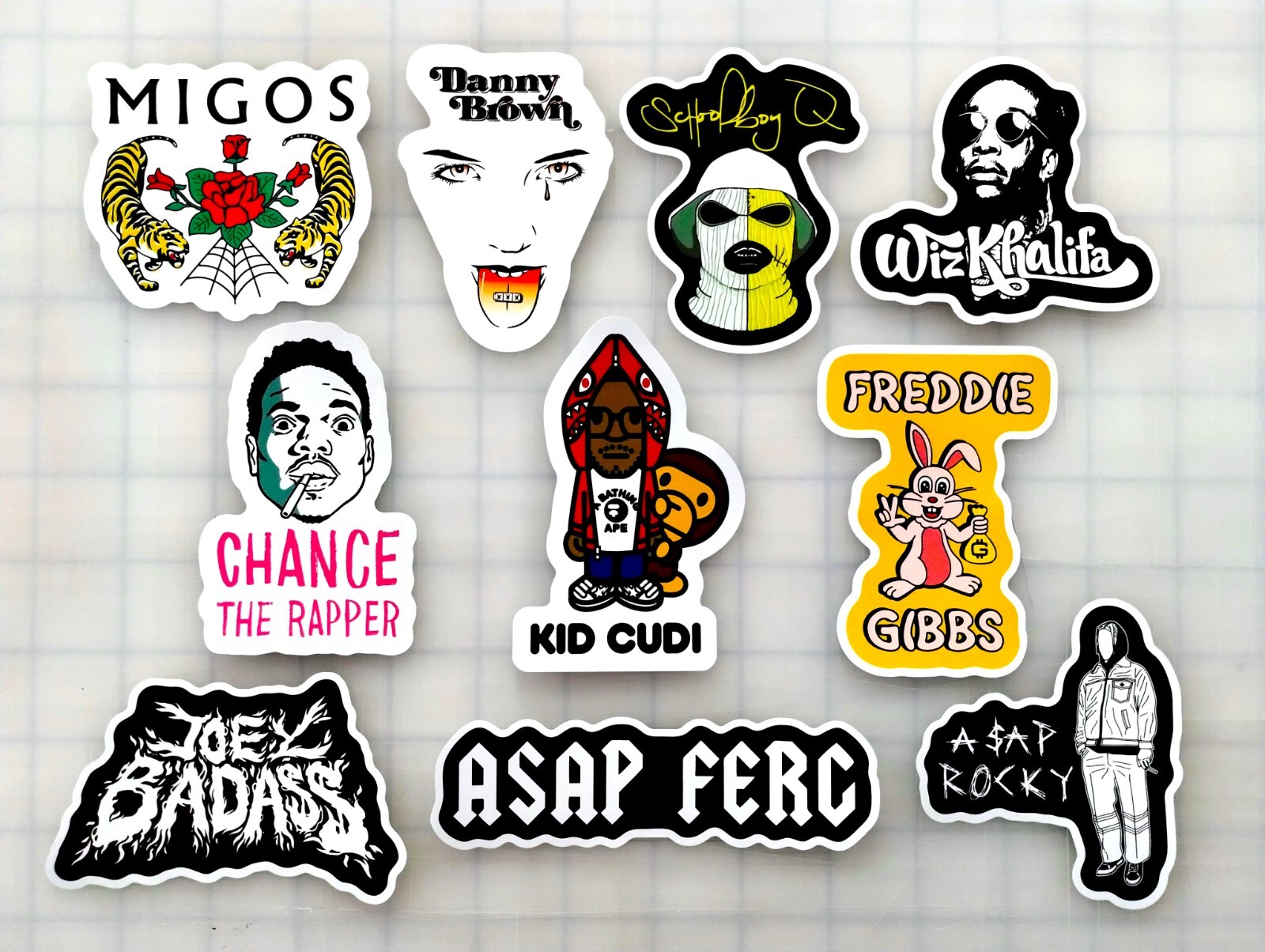 Modern Hip-Hop Vinyl Sticker Lot (10 Pack) SET 6 rap trap soundcloud music drill