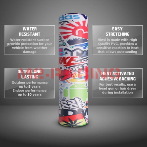 Sticker Bomb Vinyl Wrap Decal Film Graffiti Cartoon Anime JDM USDM Sheet DIY