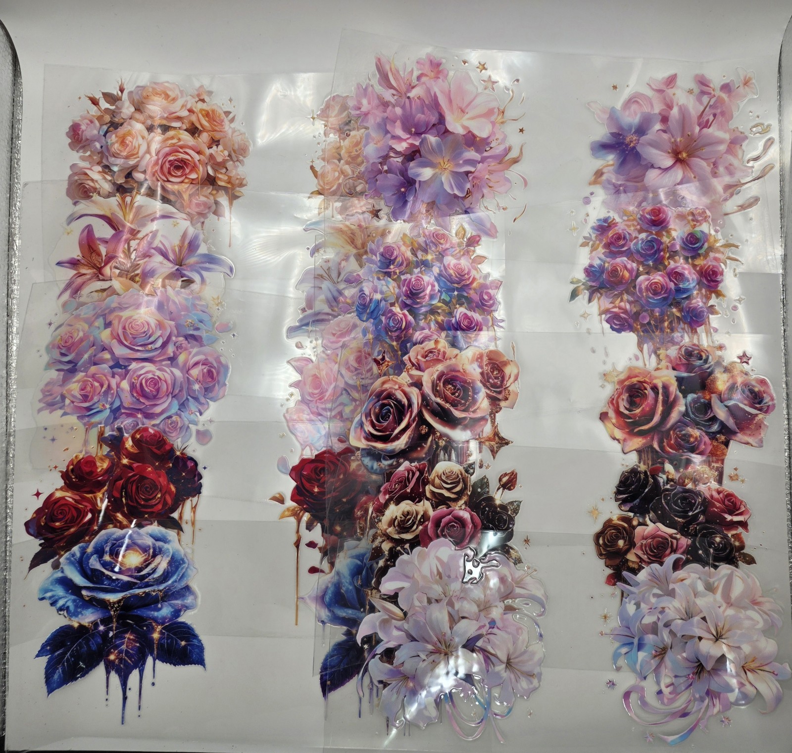 10 Sheets Vinyl Flower Decals 20 Total Floral Stickers Craft Scrapbook Car Tumbl