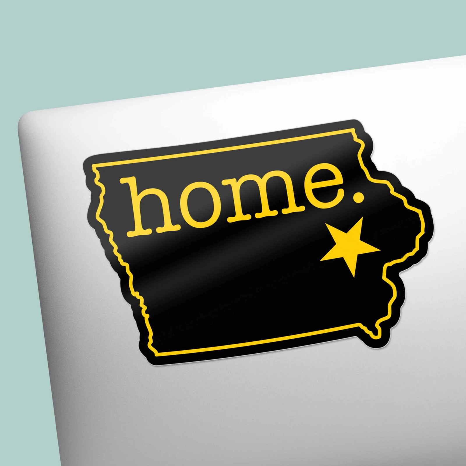 Black and Gold Iowa Home Sticker – Cute Iowa City Midwest Decal