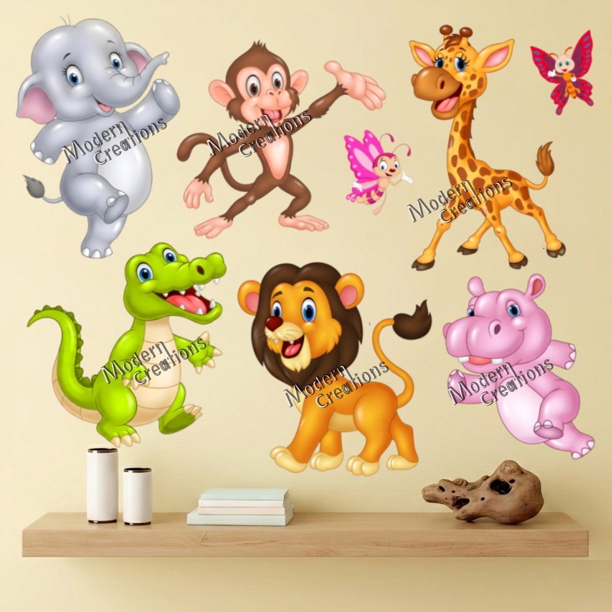Jungle Animals Wall Decals Stickers Kids Room Nursery Decor Removable Waterproof