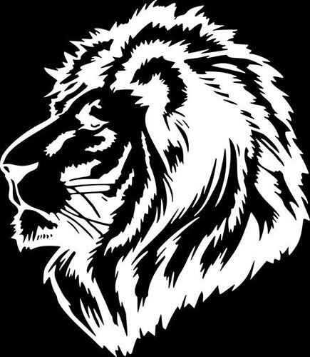 Lion Head Profile Wild Animal Jungle Wall Car Window Truck Vinyl Sticker Decal