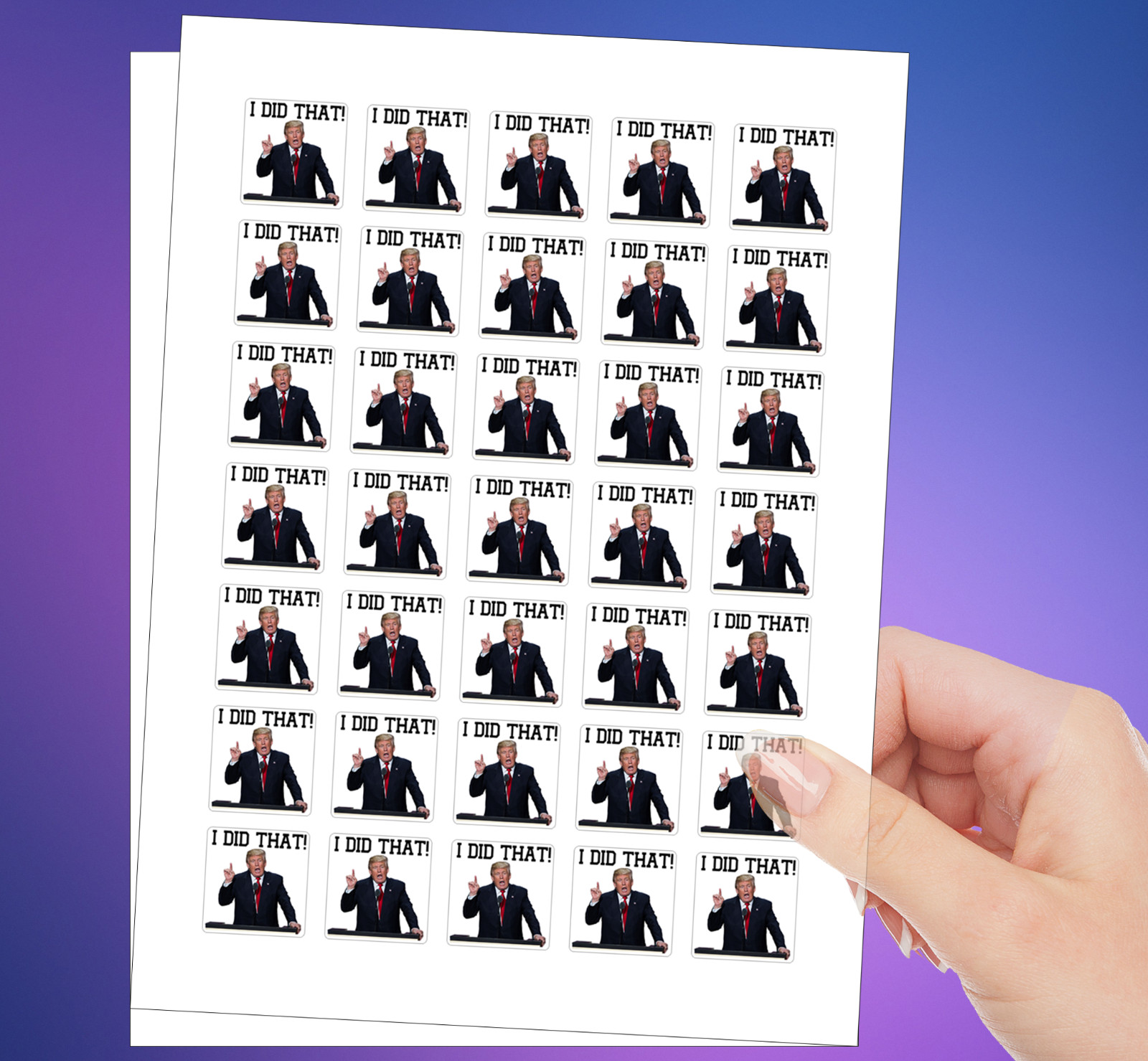 100 PCs "I did that" Trump Sticker Pack – Trump Meme – Trump Decals – 1.2 x 1.2"