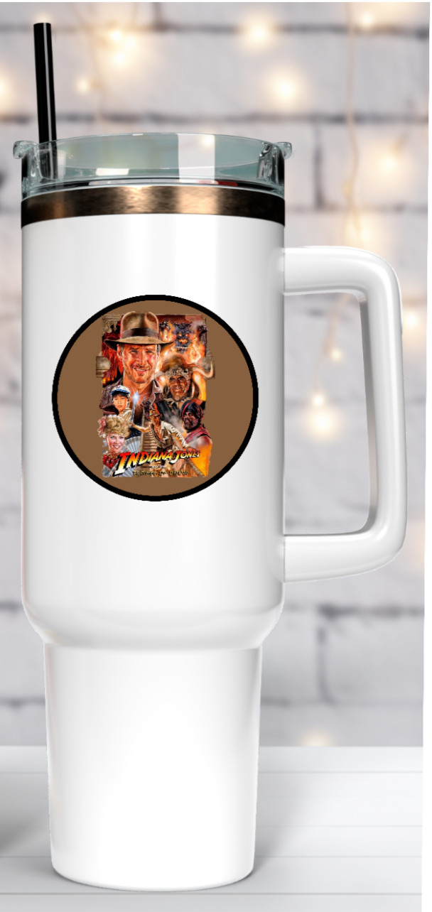 Movie – Indiana Jones – 4" Handmade Vinyl Decal Vehicle Laptop Cooler Cup 26-3