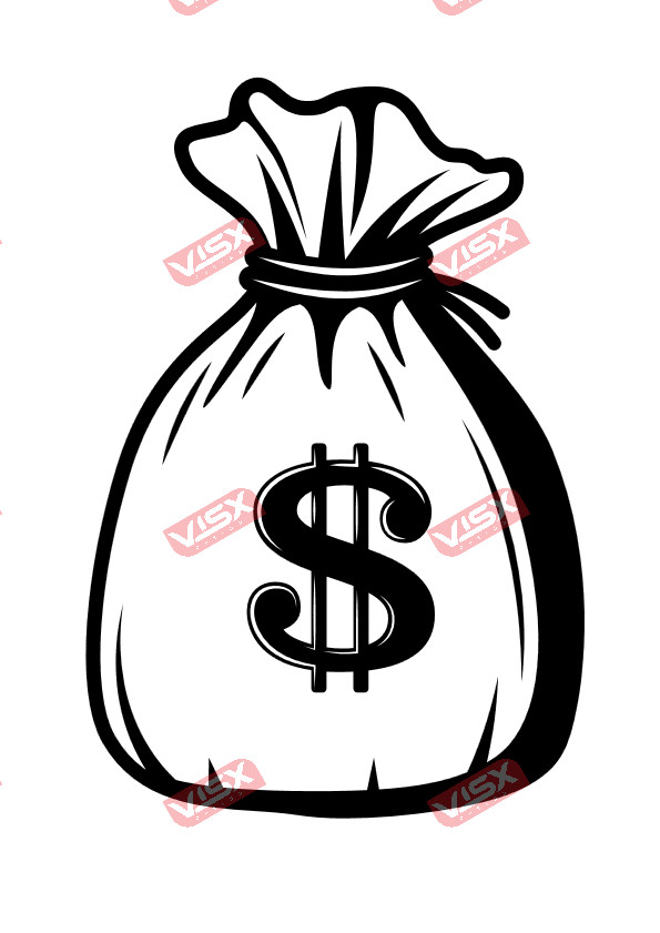 Money Bag Decal Sticker Money Sign $ Vinyl Car Laptop Bumper Window Funny