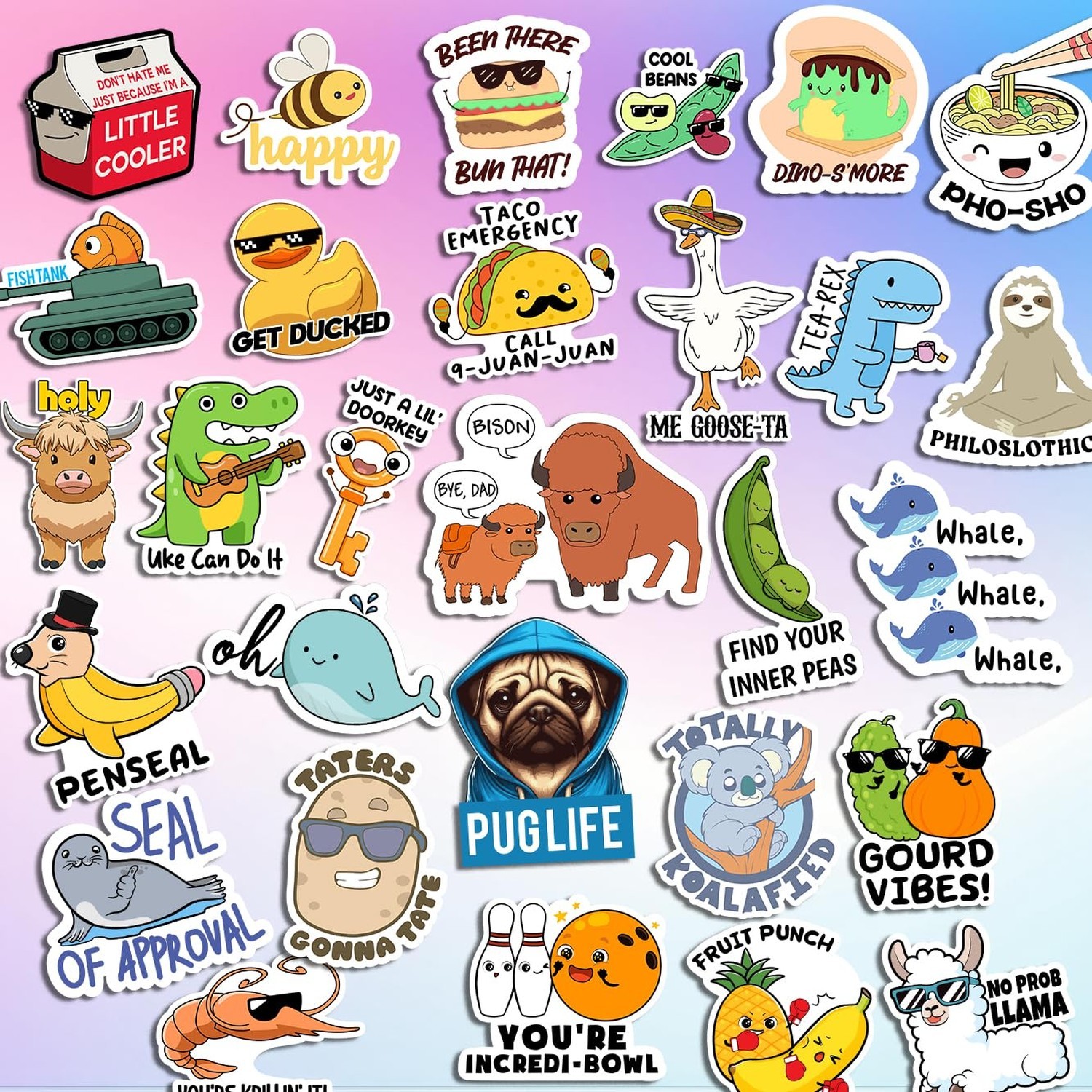 123 PCS Funny Pun Stickers for Adults, Hilarious Punny Gift for Laptop, Water…