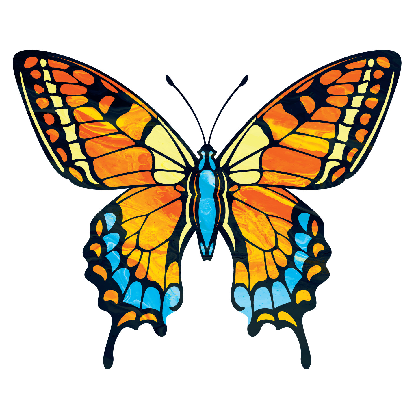 Removable Tortoiseshell Butterfly Vinyl Wall Art Decal Adhesive Home Decoration