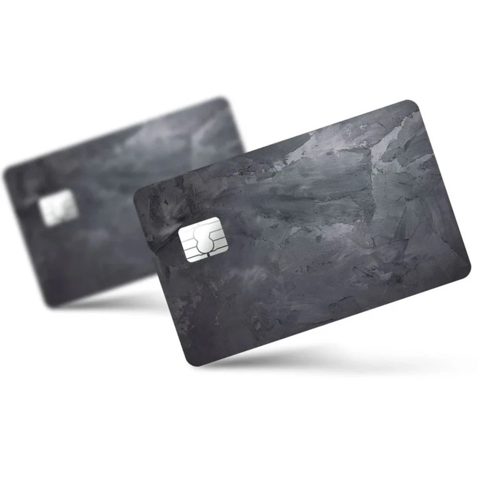 Brushed Slate Credit Card Skin Decal Set Gray Metallic Vinyl Cover Sticker