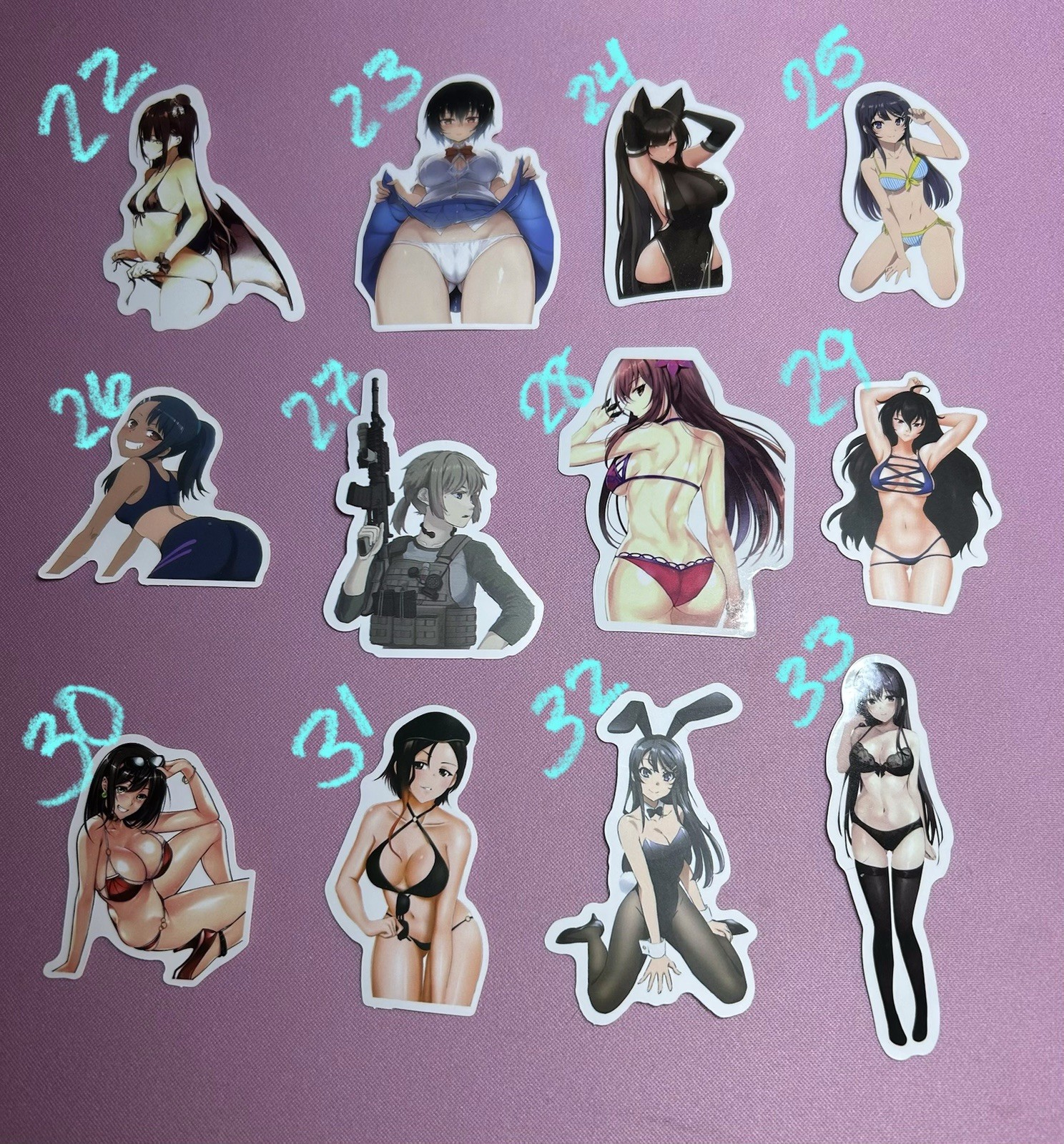 waifu lewd sexy girl stickers – X