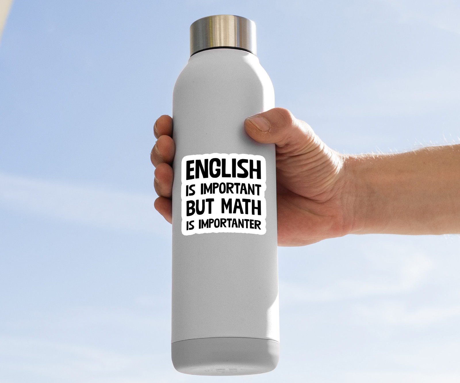 English Is Important But Math Is Importanter Vinyl Sticker – Funny Nerdy Decal