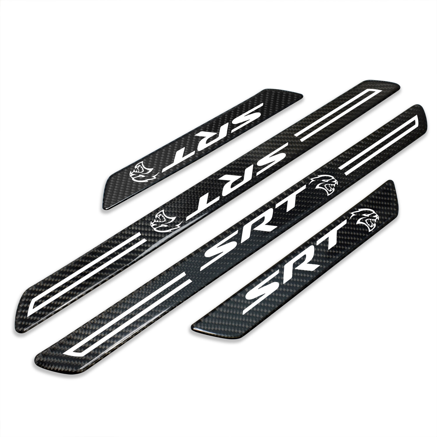 Dodge SRT Hellcat Real Carbon Fiber 4 Pcs Door Sill Kick Plates