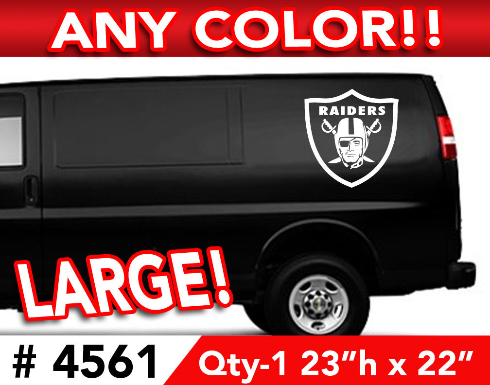 OAKLAND RAIDERS LARGE DECAL STICKER 23"h x 22"w Any 1 Color