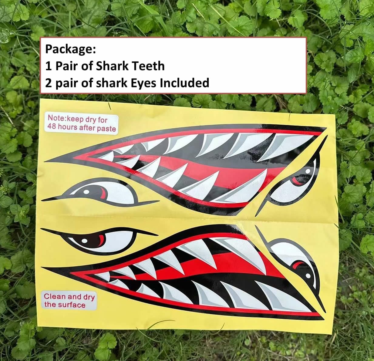 Shark Teeth Mouth Reflective Decals Graphics Sticker Fishing Boat Canoe Car Truc