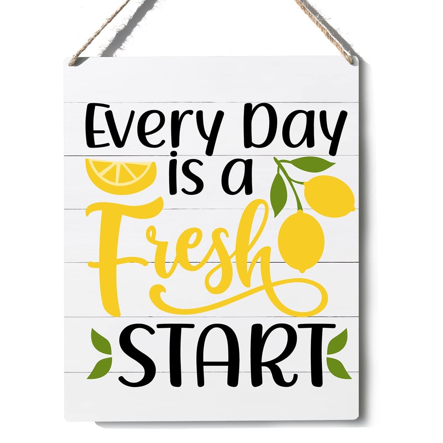 Kitchen Lemon Sign Farmhouse Every Day is a Fresh Start Wooden Sign Plaque Wa…